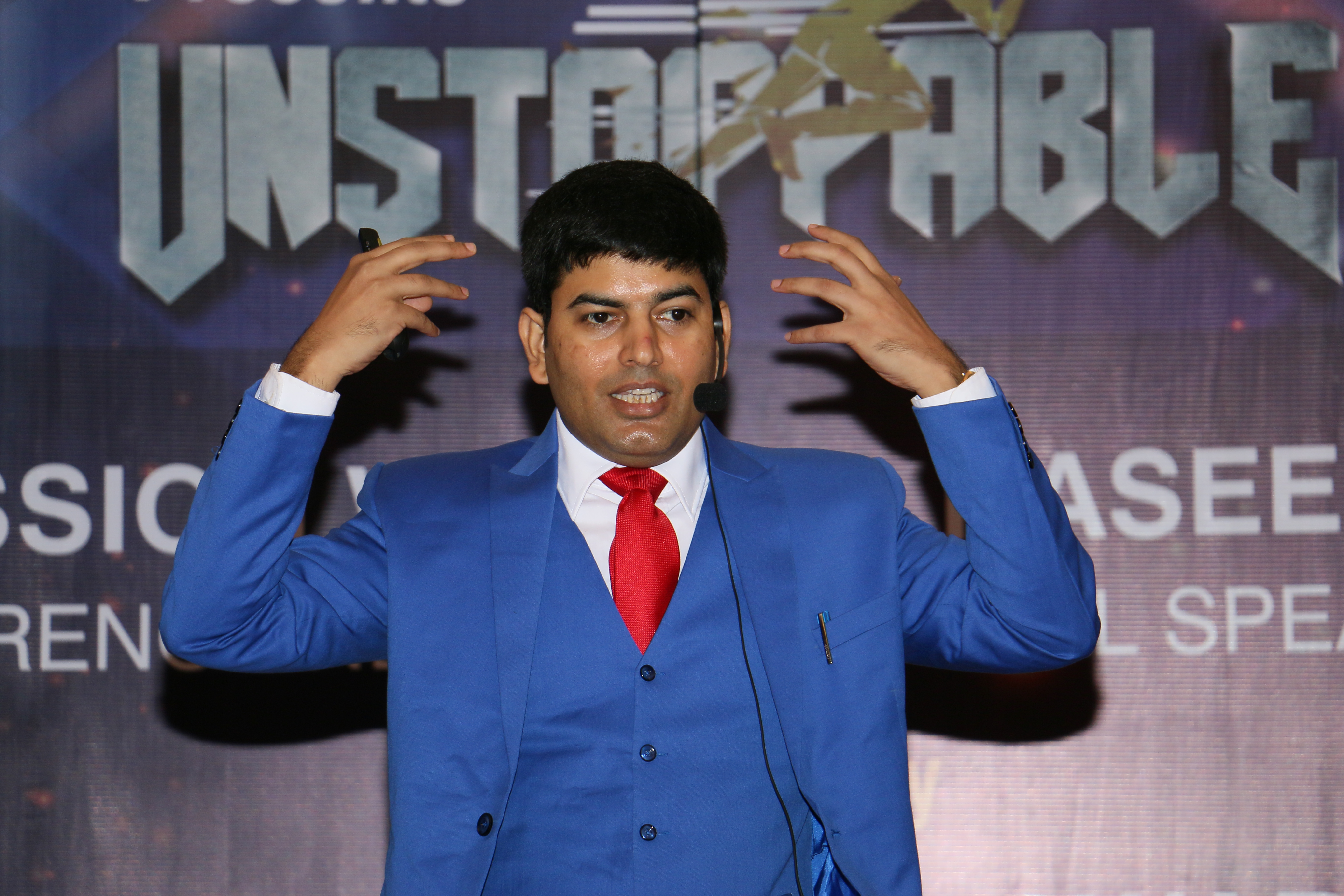 Naseer Khan mid-speech